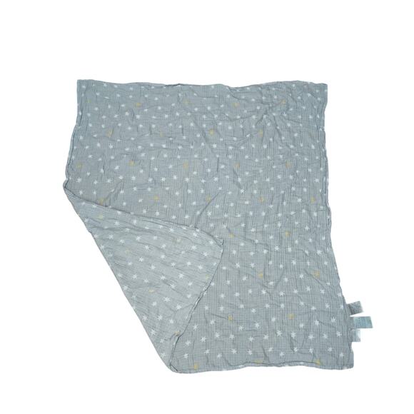 Aden + Anais Stars Grey Muslin Swaddle Wrap Baby Blanket 45 x 43 in - Picture 1 of 3